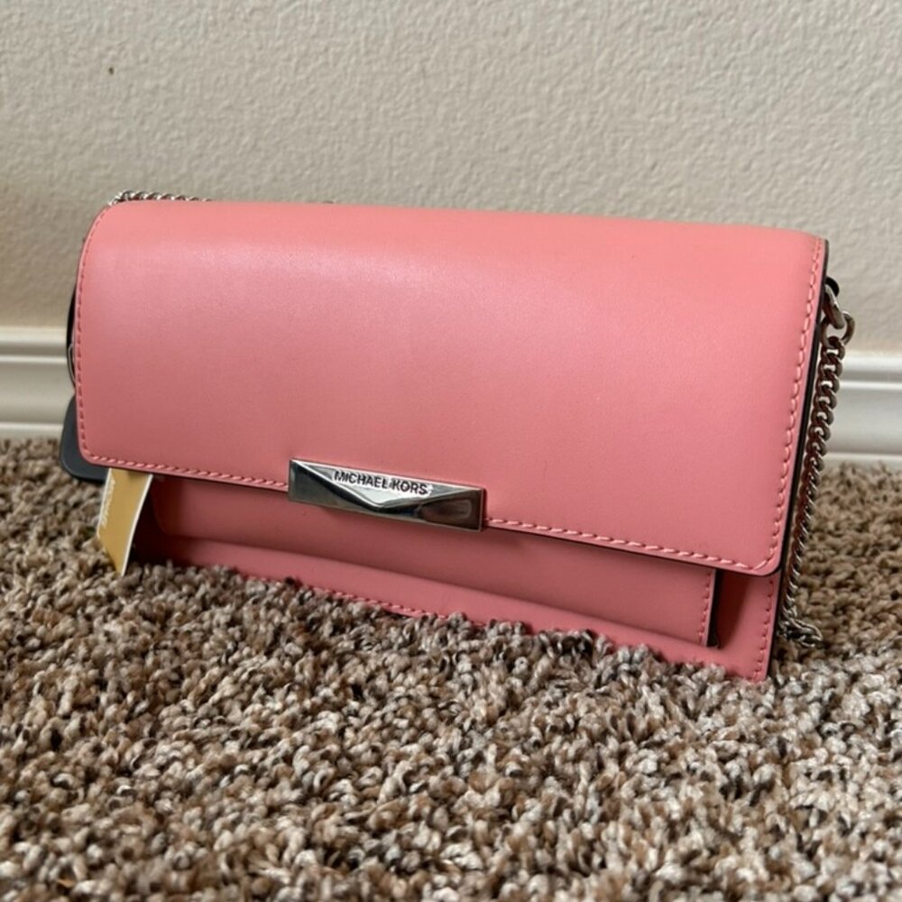 MICHAEL KORS JADE XS wallet on chain Shoulder crossbody primrose
